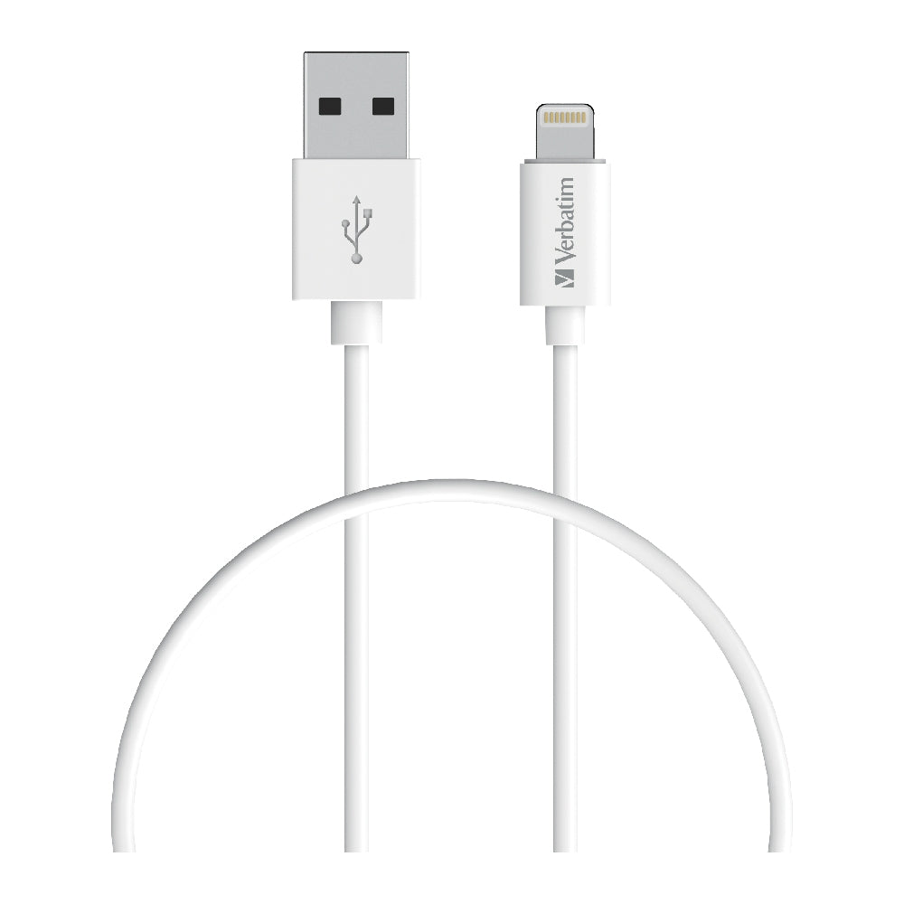 Verbatim Charge & Sync Lightning Cable 50cm - White--Lightning to USB A Verbatim Charge & Sync Lightning Cable 50cm - White--Lightning to USB A